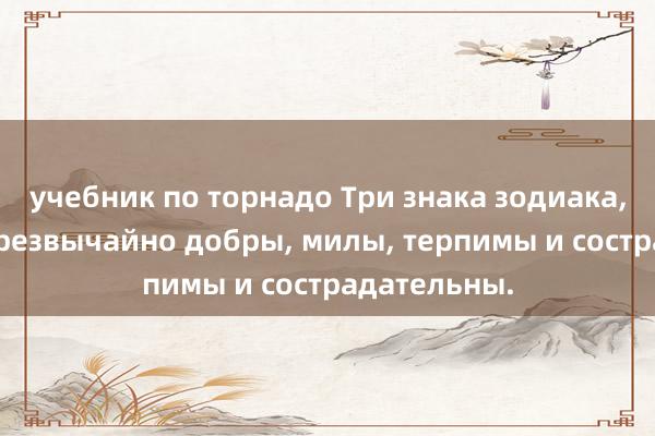 учебник по торнадо Три знака зодиака, которые чрезвычайно добры, милы, терпимы и сострадательны.